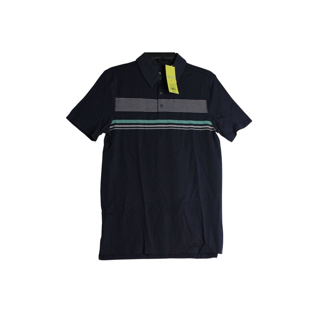 All In Motion Navy Blue Stripe Polo Shirt Men's Medium